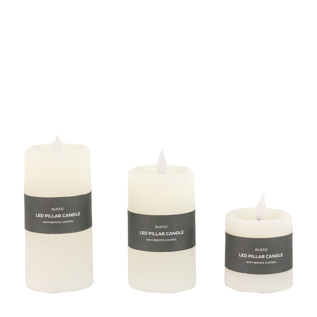 Set of 3 LED 1-Wick Candles in Ivory cream, ÉDITÉ