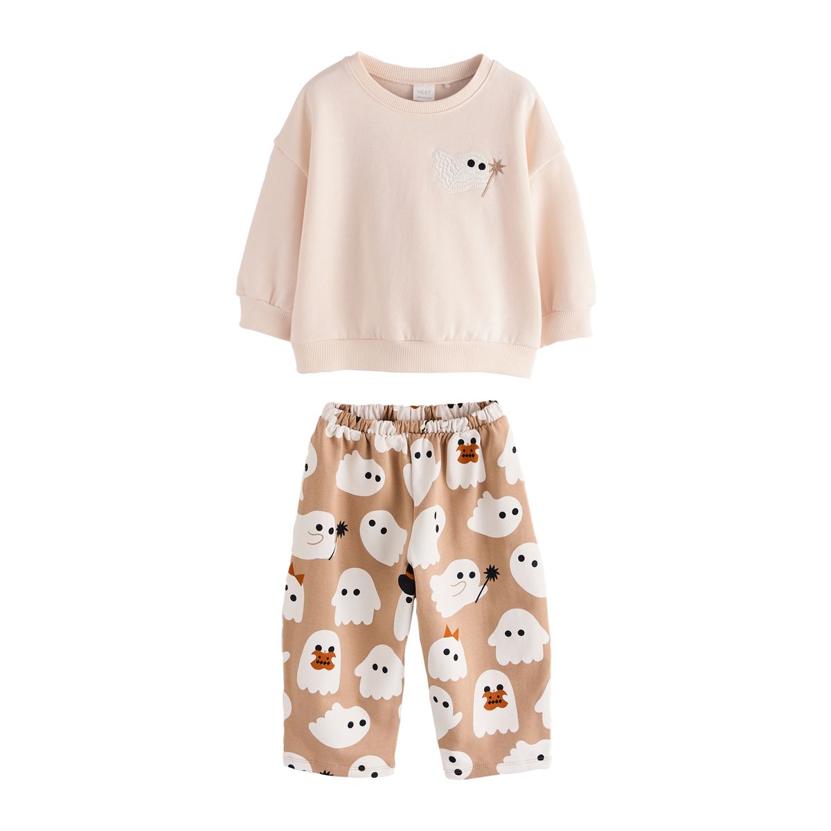 Ensemble sweat et pantalon bouffant beige ghost, NEXT