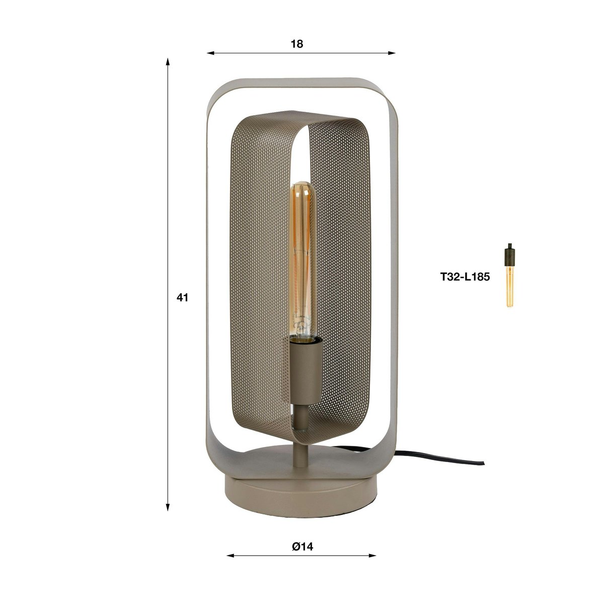 Lampe design beige à double cadre métal RALF beige, PIER IMPORT