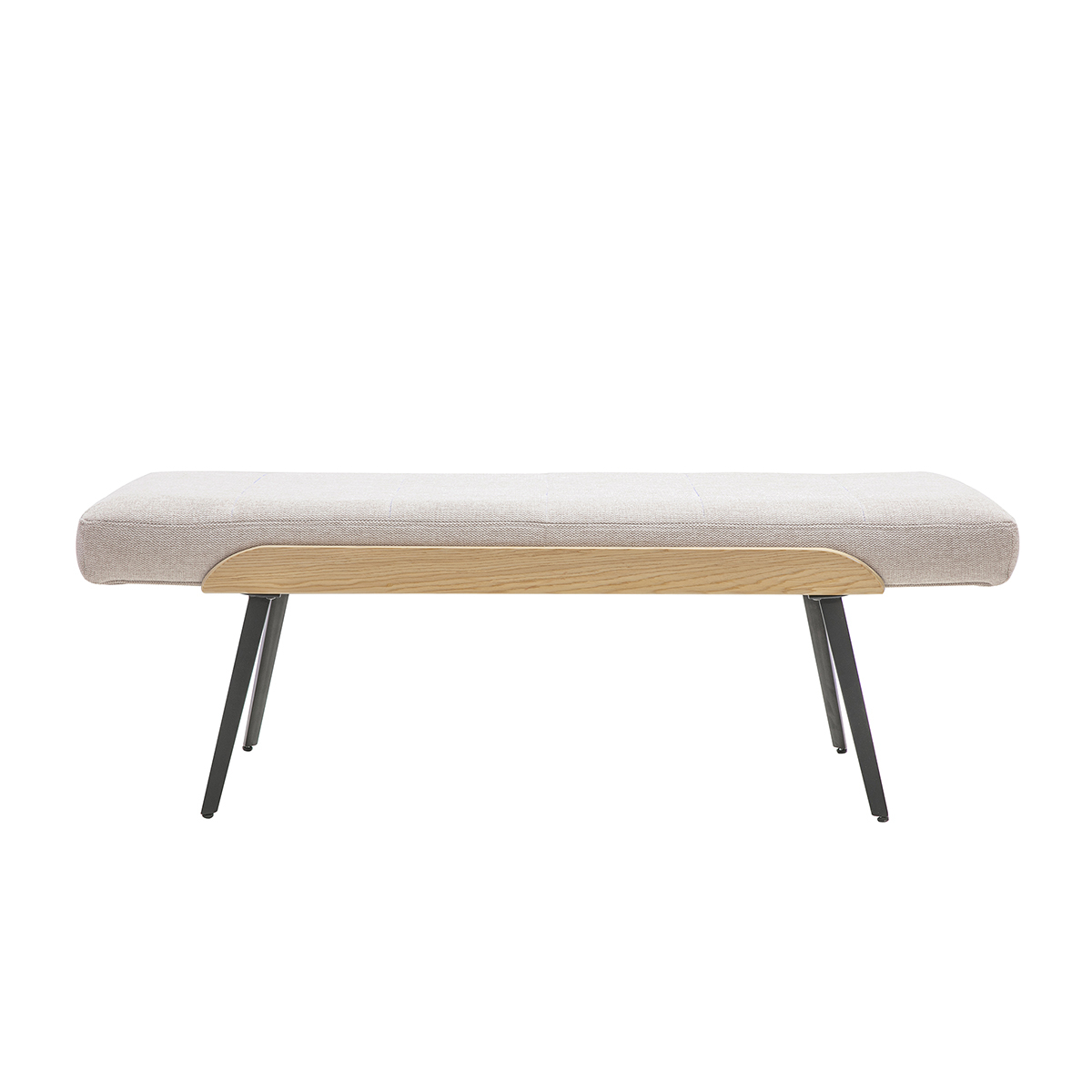 Banc noir, bois foncé et métal noir L123 cm ELIOR beige, MILIBOO