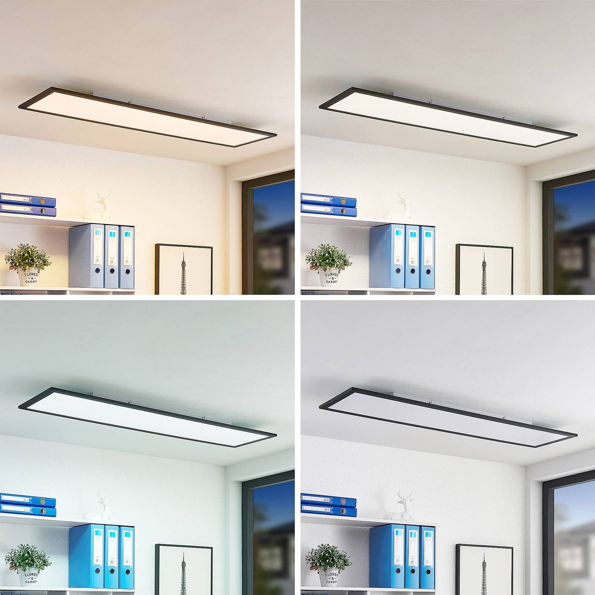Panneau en aluminium moderneLED, Nelios noir, blanc, LINDBY