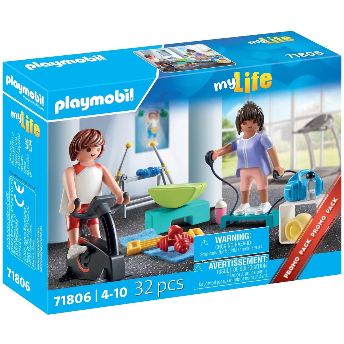 Sportifs et matériel de fitness, vélo et haltères multicolore, PLAYMOBIL