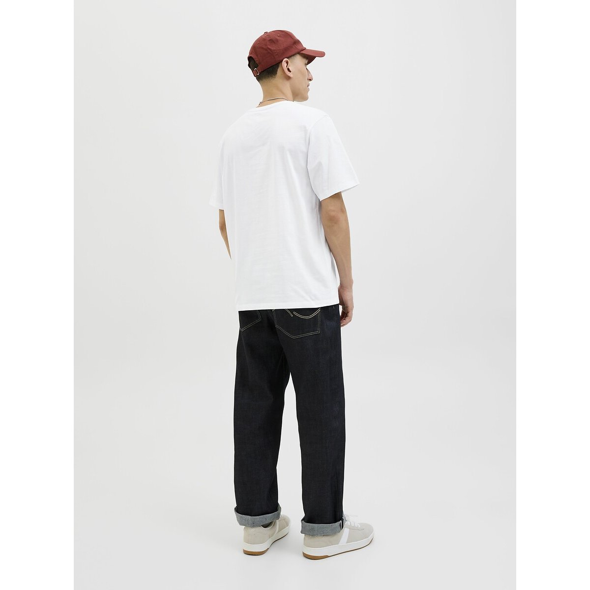 T-shirt col rond blanc, JACK & JONES