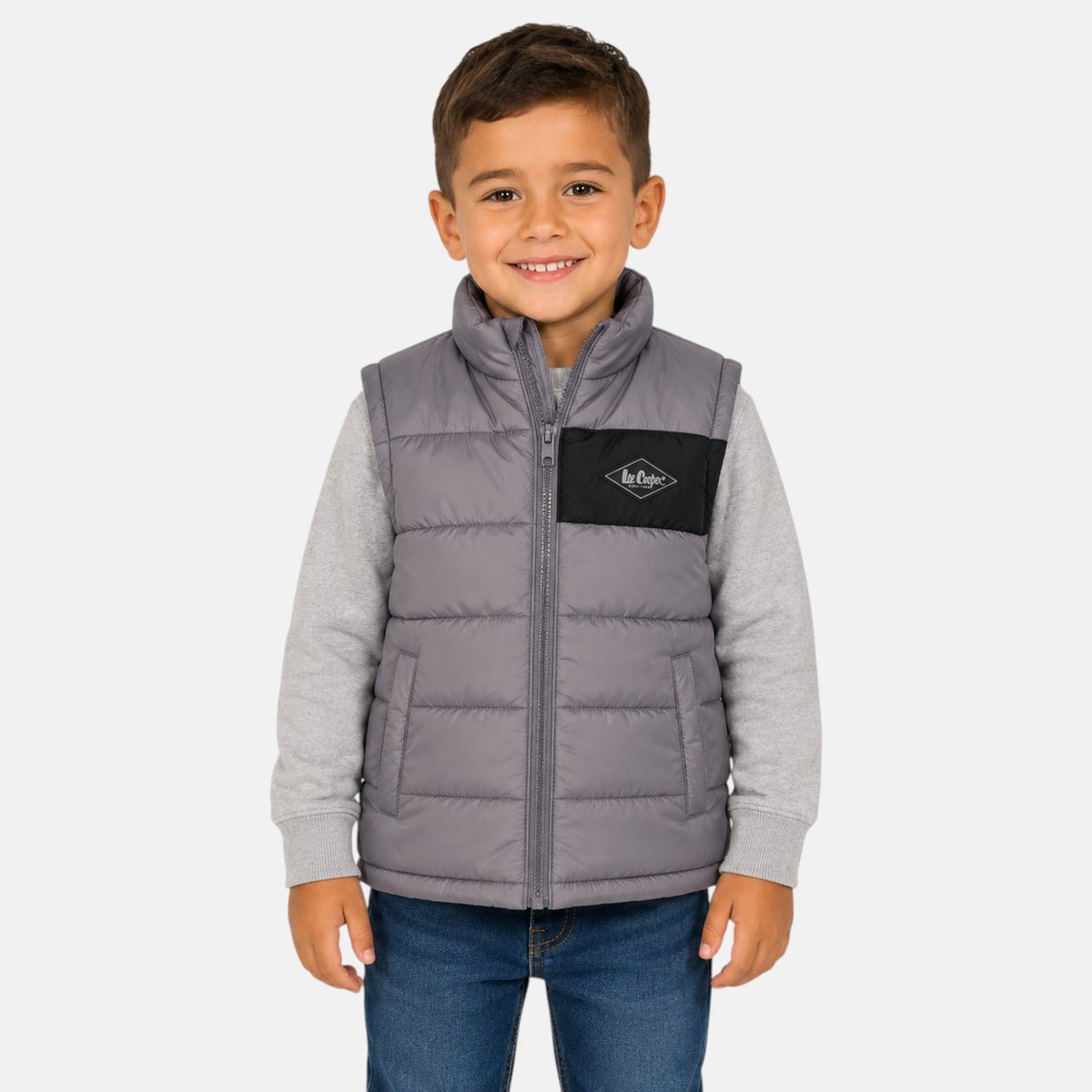 Doudoune sans manches zippée col montant ALTITUDE gris, LEE COOPER