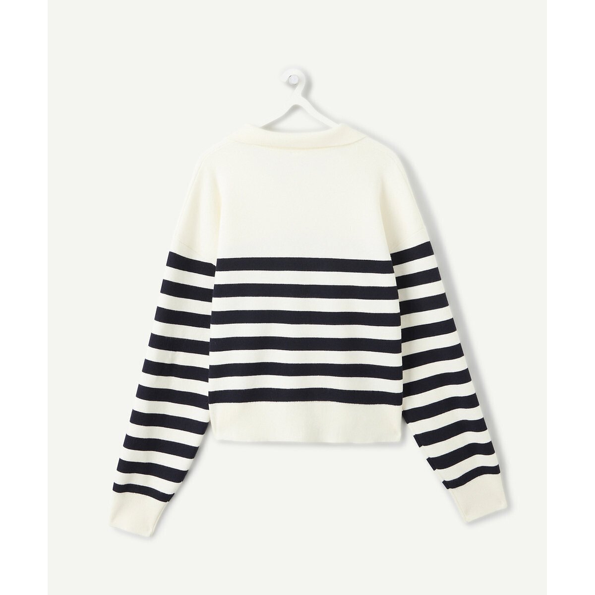 Pull rayé, col polo rayé, TAPE A L'OEIL
