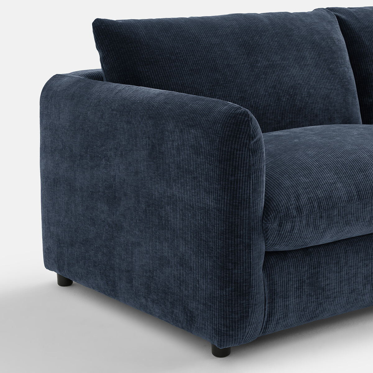 Sofá de 2, 3, 4 plazas, terciopelo gofrado Yde azul oscuro, LA REDOUTE INTERIEURS