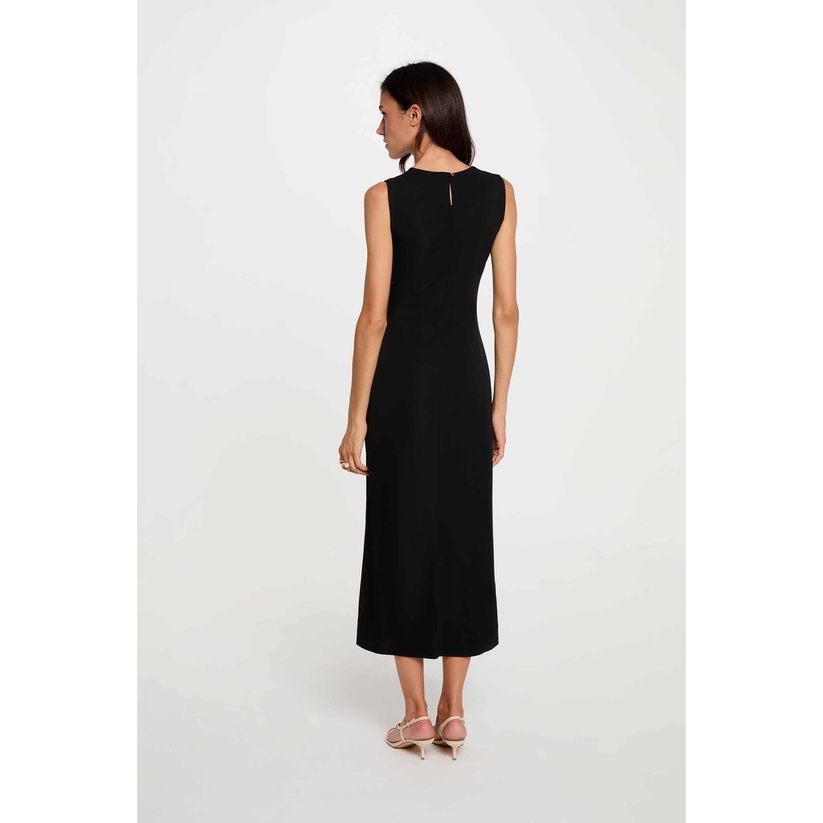Robe longue sans manches noir, MORGAN