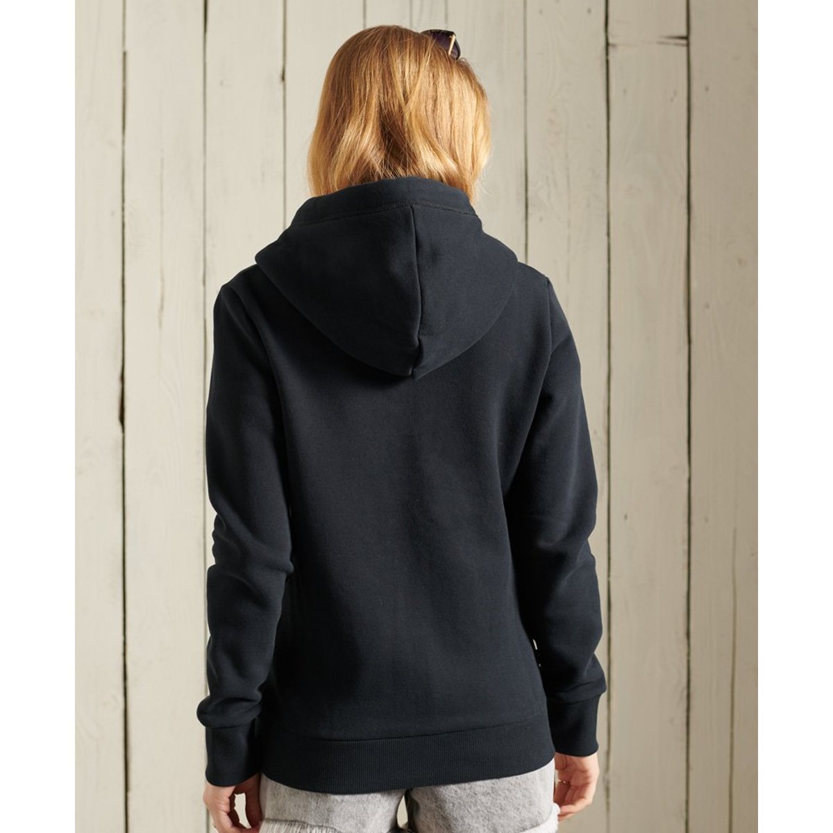 Veste à capuche zippée Orange Label bleu marine éclipse, SUPERDRY