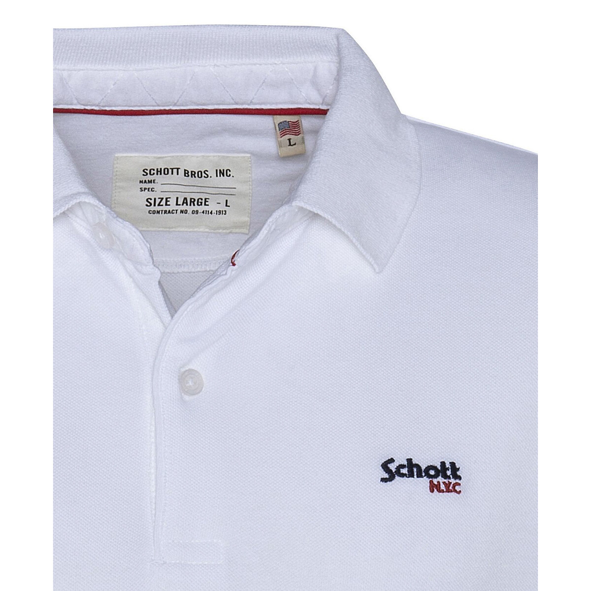 Polo uni manches courtes James blanc, SCHOTT