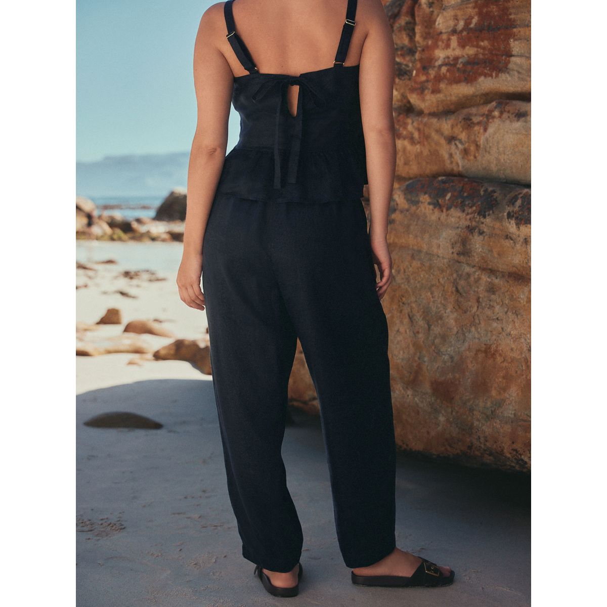 Pantalon carrot lin n. premium bleu marine, NEXT