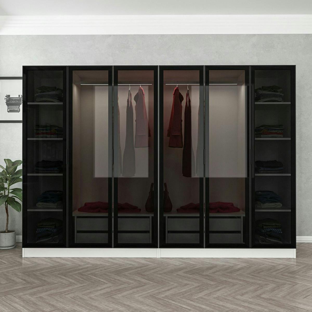Dressing XXL avec 4 tiroirs BYRON blanc, PIER IMPORT