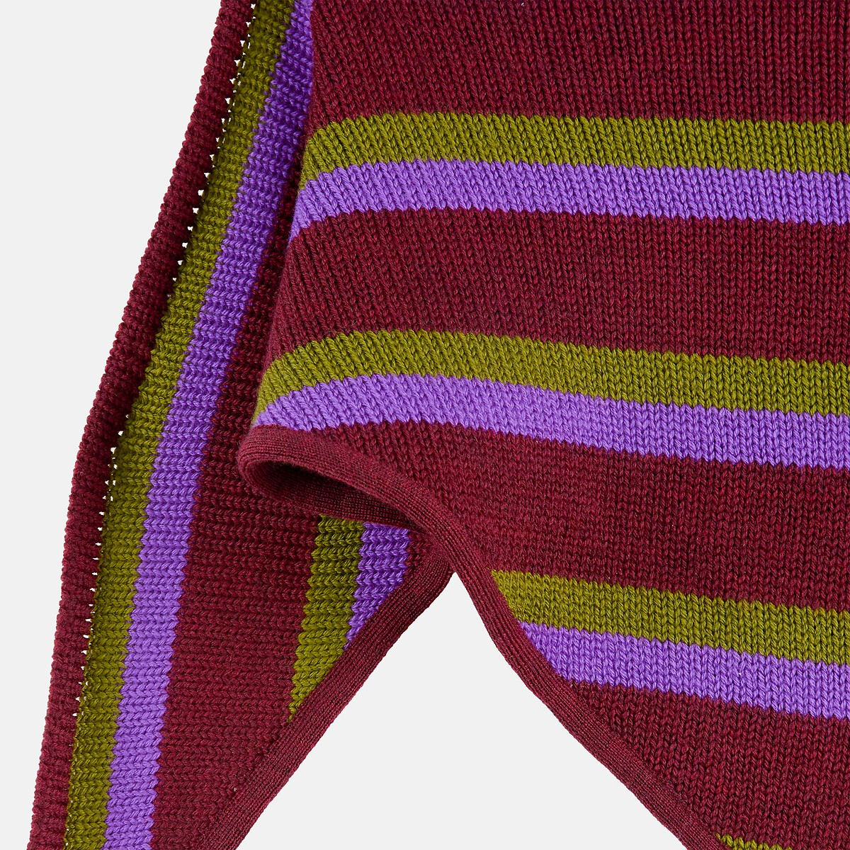Foulard rayé, en laine mérinos rayé multicolore, LA REDOUTE X MAZORCAS