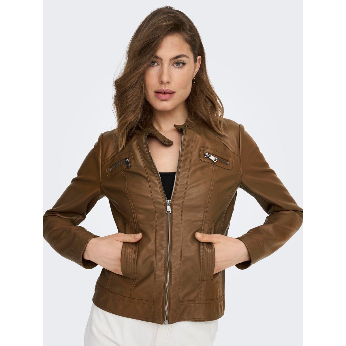 Blouson simili cognac, ONLY