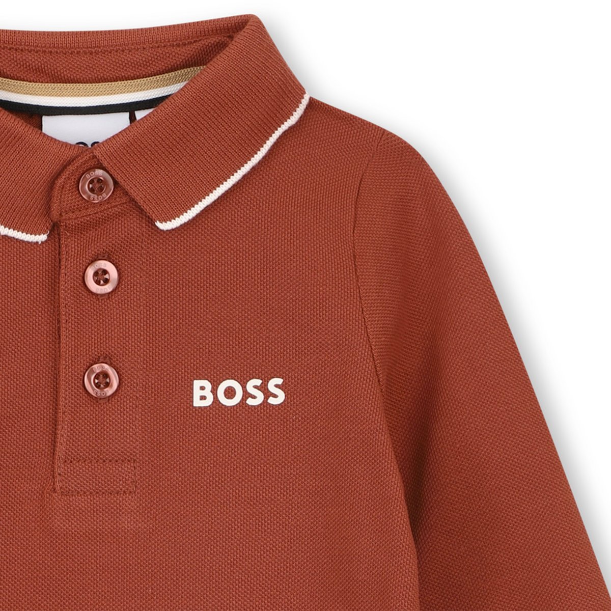 Polo manches longues rouge, BOSS KIDSWEAR