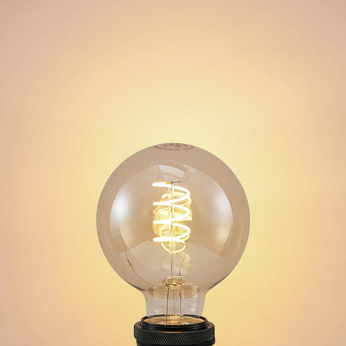 Ampoule E27 en verreLED, E27 G95 LED 4W ambre, LUCANDE