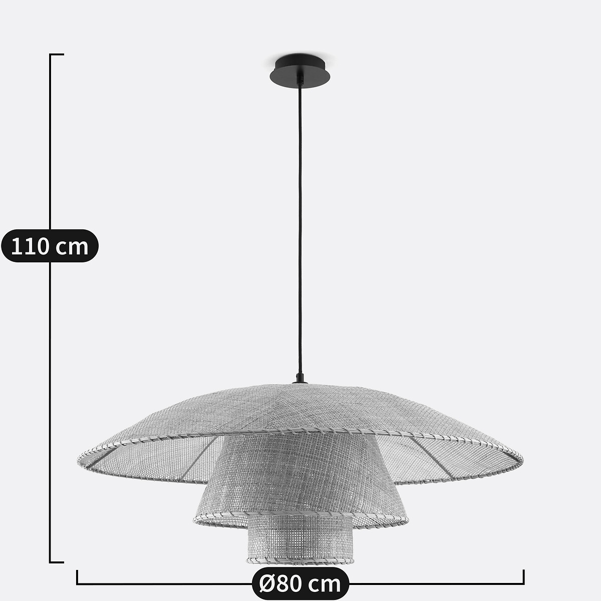 Suspension en rotin diamètre 80 cm, LOLA naturel, LA REDOUTE INTERIEURS