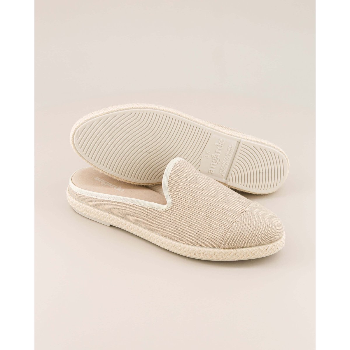 Mule coton recyclé SOCOA beige écru, ANGARDE