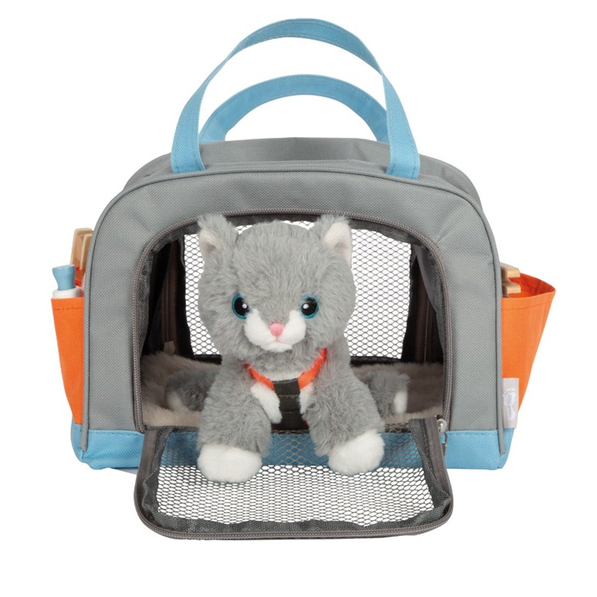 Chat avec sac et kit de soins gris, SMALL FOOT COMPANY