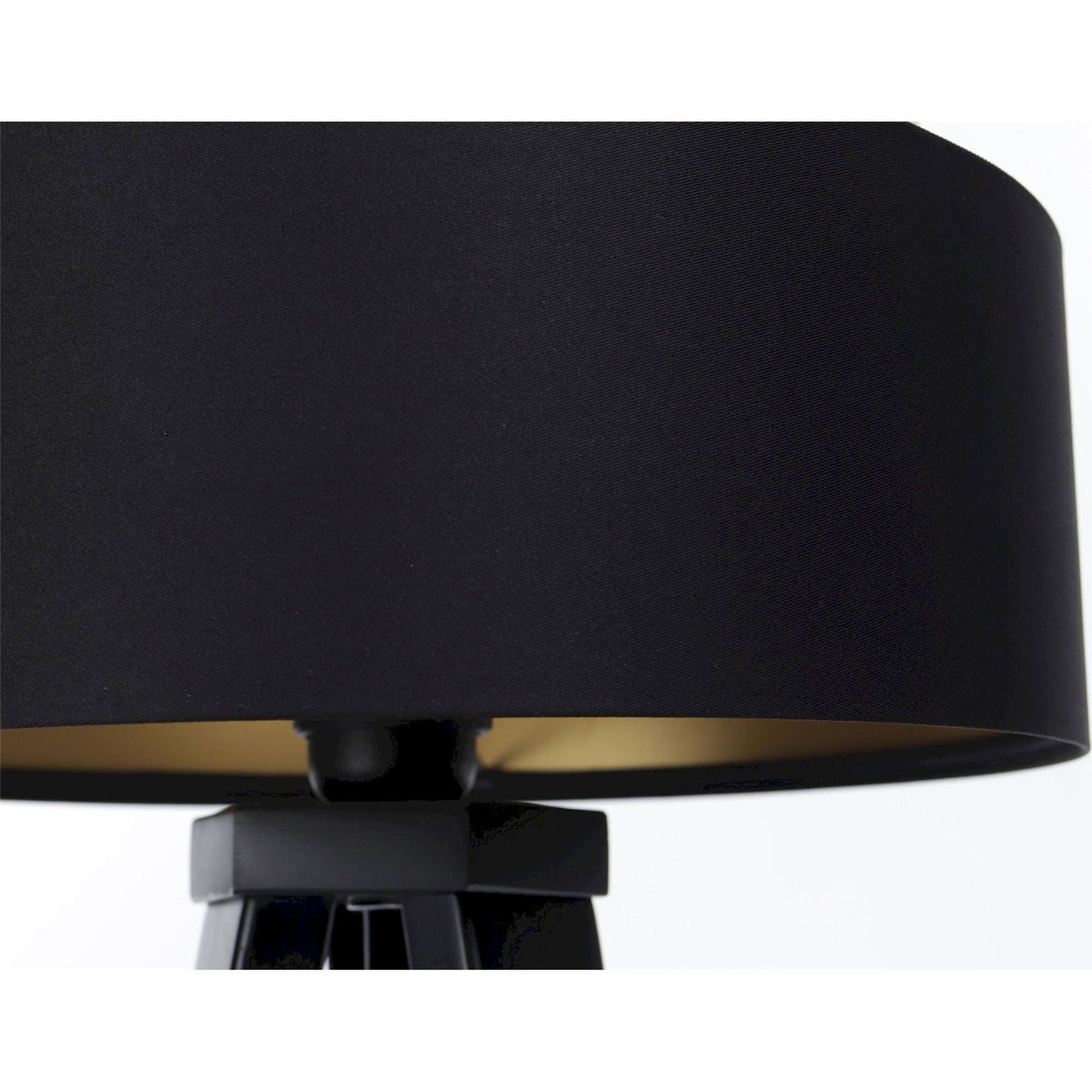 Lampe à poser ronde, DUO ELLEGANT noir satiné avec intérieur doré, BPS KONCEPT
