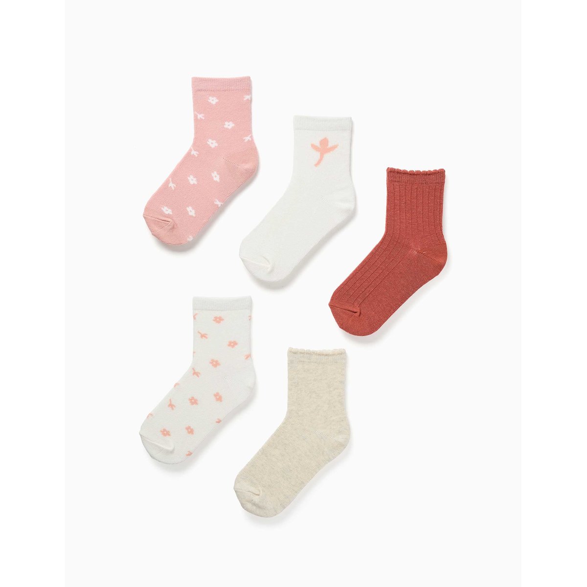 Lot de 5 chaussettes avec motifs floraux multicolore, ZIPPY