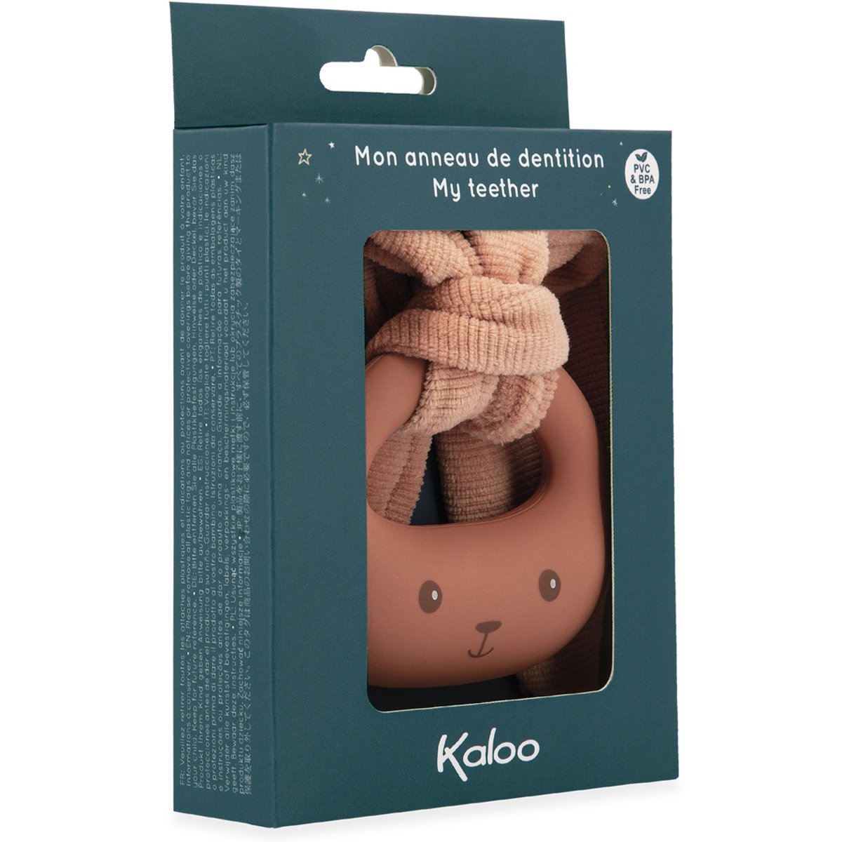 Anneau de dentition lapin en silicone terracotta, KALOO