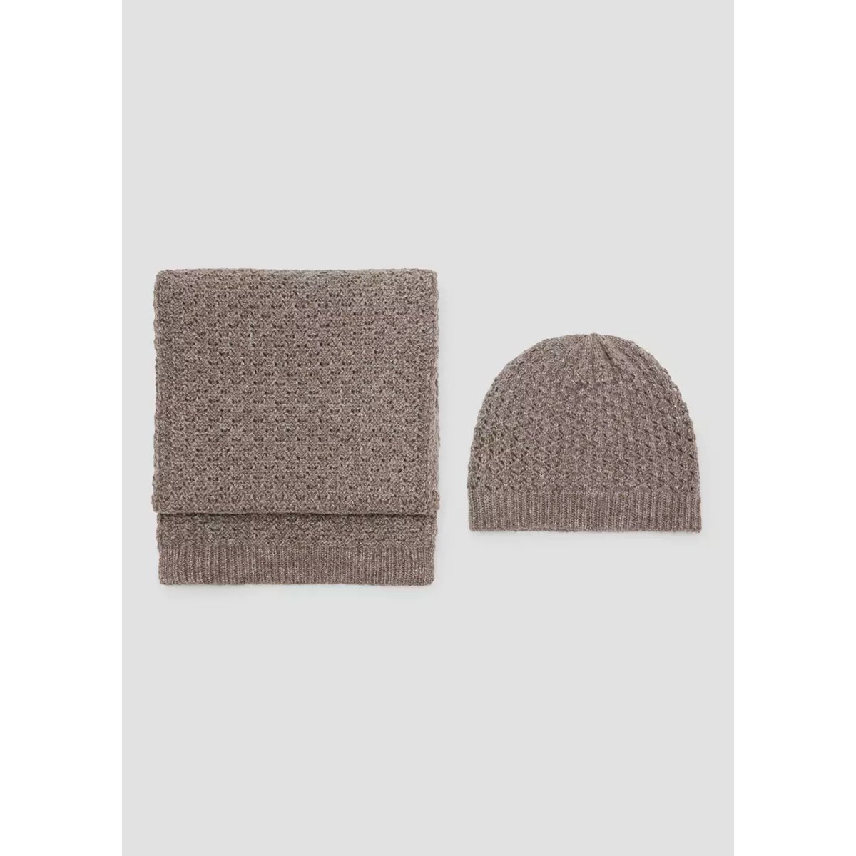 Bonnet maille Fil textile marron moyen, MANGO TEEN