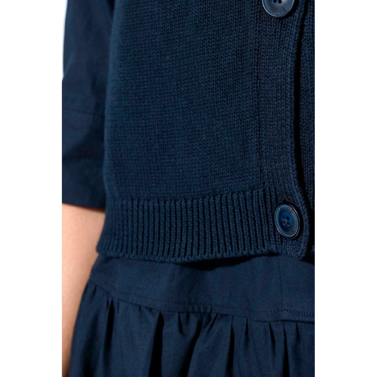 Gilet en maille de coton bio marine, ULLA POPKEN