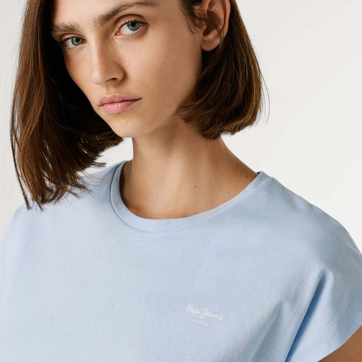 T-Shirt Coupe Slim Avec Logo bleu oxford, PEPE JEANS