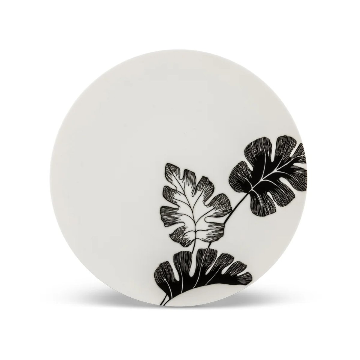 Service de table 18 pièces en porcelaine fine - Leaf noir/blanc, LAGUIOLE CUISSON