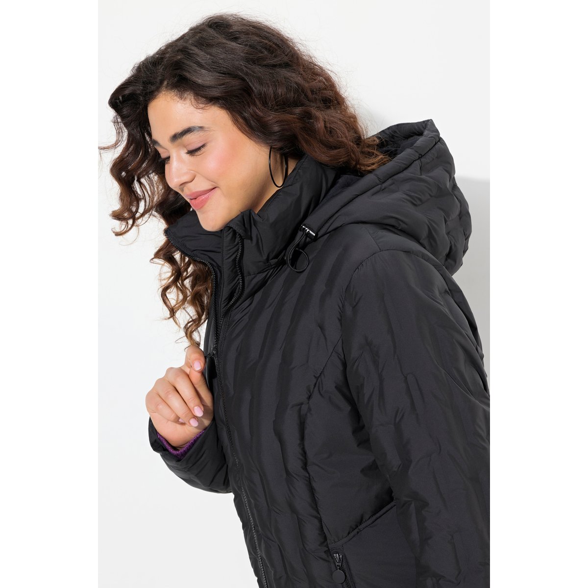 Manteau HYPRAR à capuche noir, ULLA POPKEN