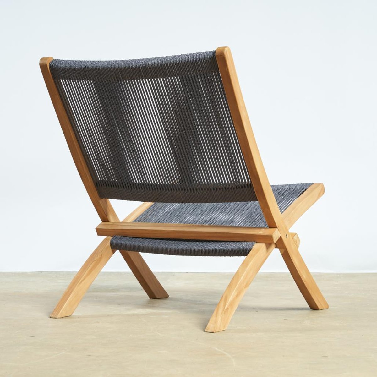 Fauteuil jardin lounge en corde Jala gris, WANDA COLLECTION