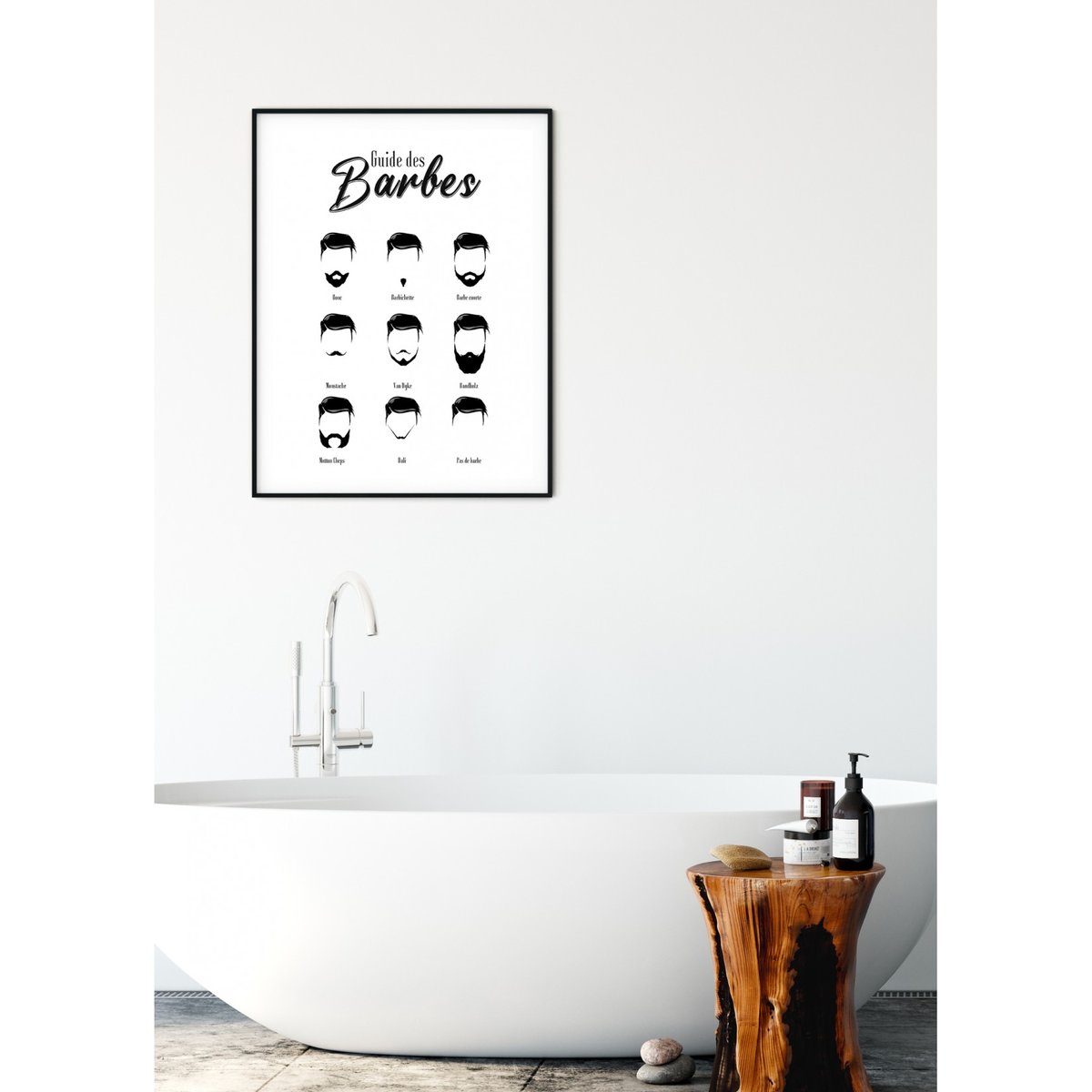 Affiche Guide des barbes blanc, L'AFFICHERIE