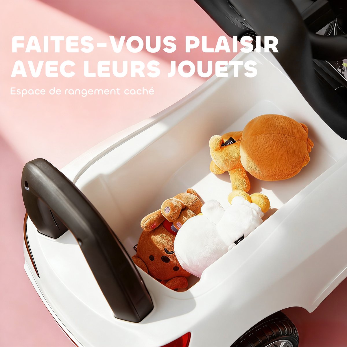 Voiture à glissière pour enfants PP Rouge blanc, HOMCOM