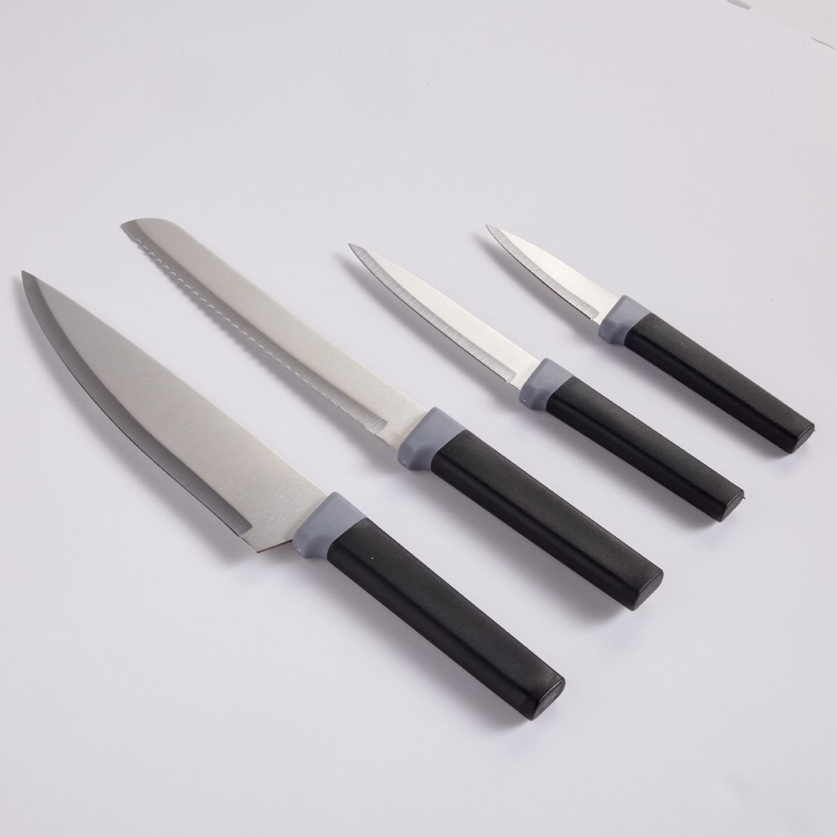 Lot de 4 couteaux de cuisine KITCHEN noir, UTILITY