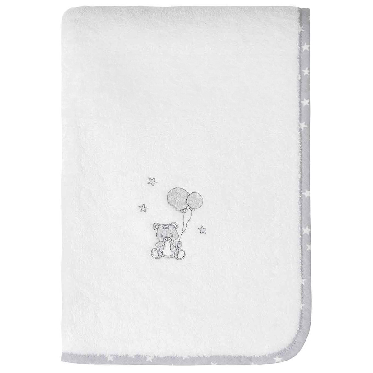 Drap de bain en coton peigné Zéro Twist BABY SOFT OURS blanc, SENSEI MAISON