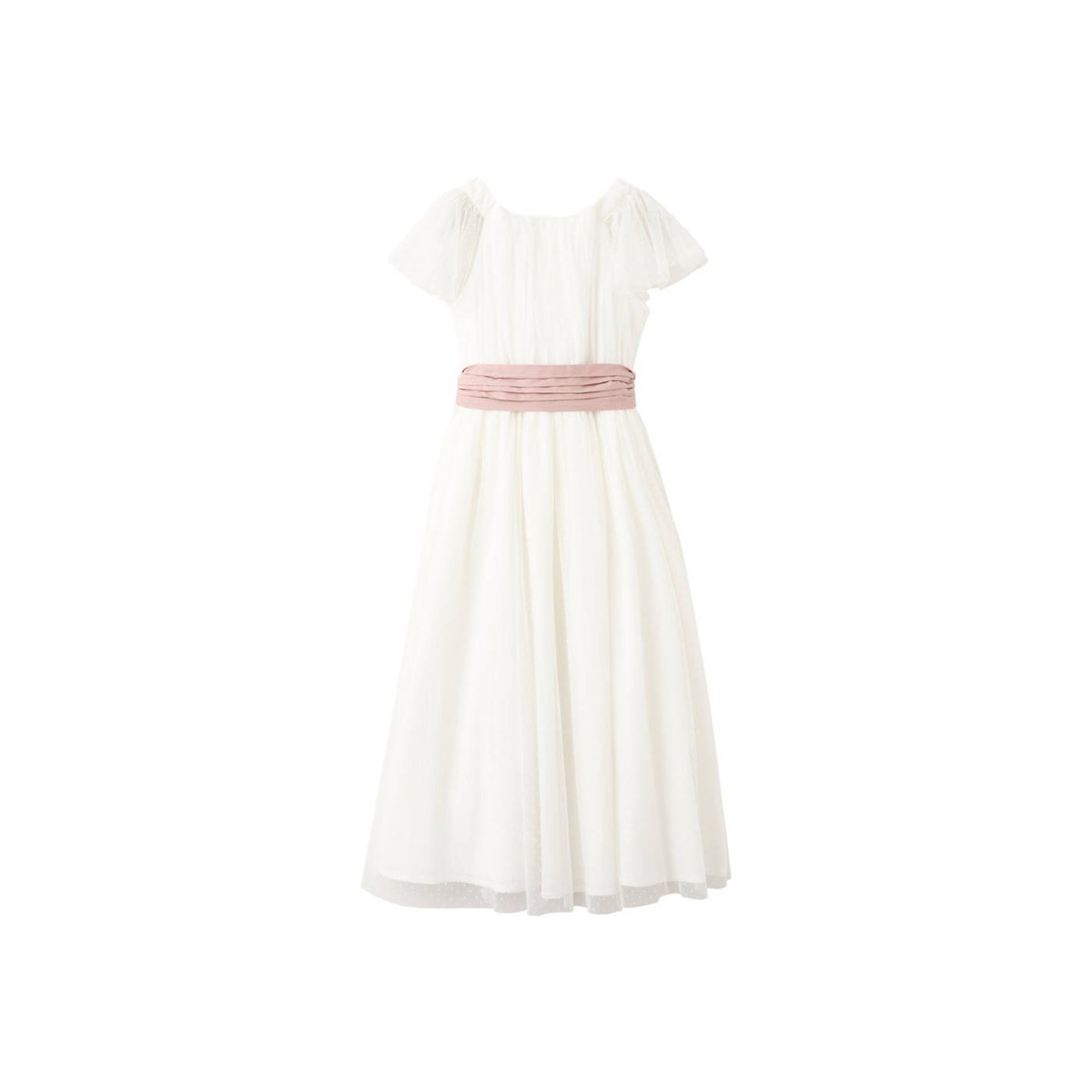 Robe longue lavallière blanc, MANGO KIDS