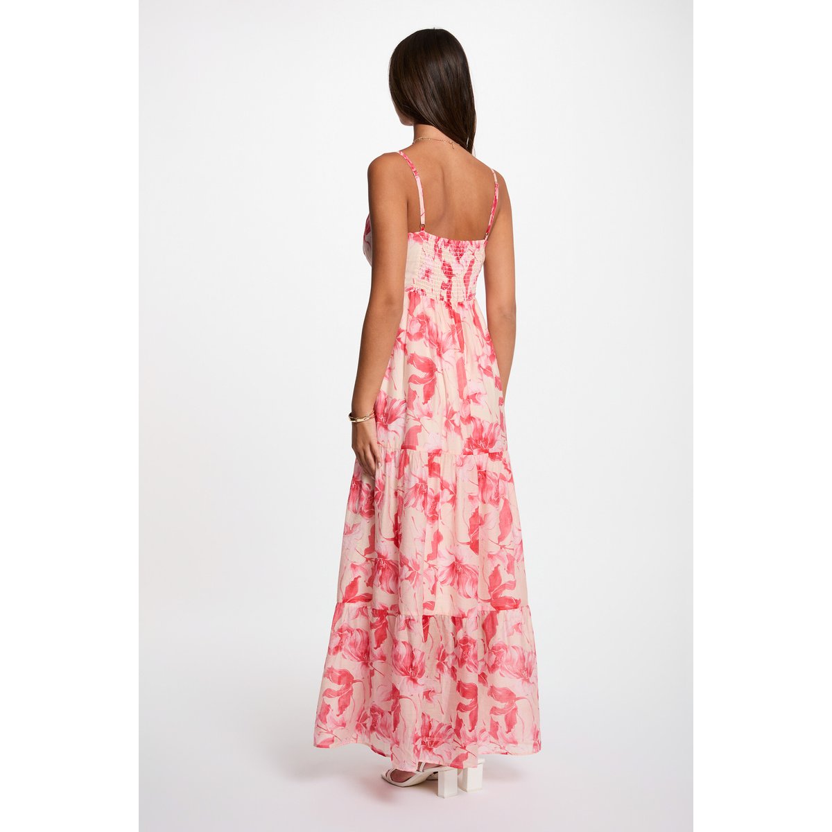 Robe longue cache coeur multicolore, MORGAN