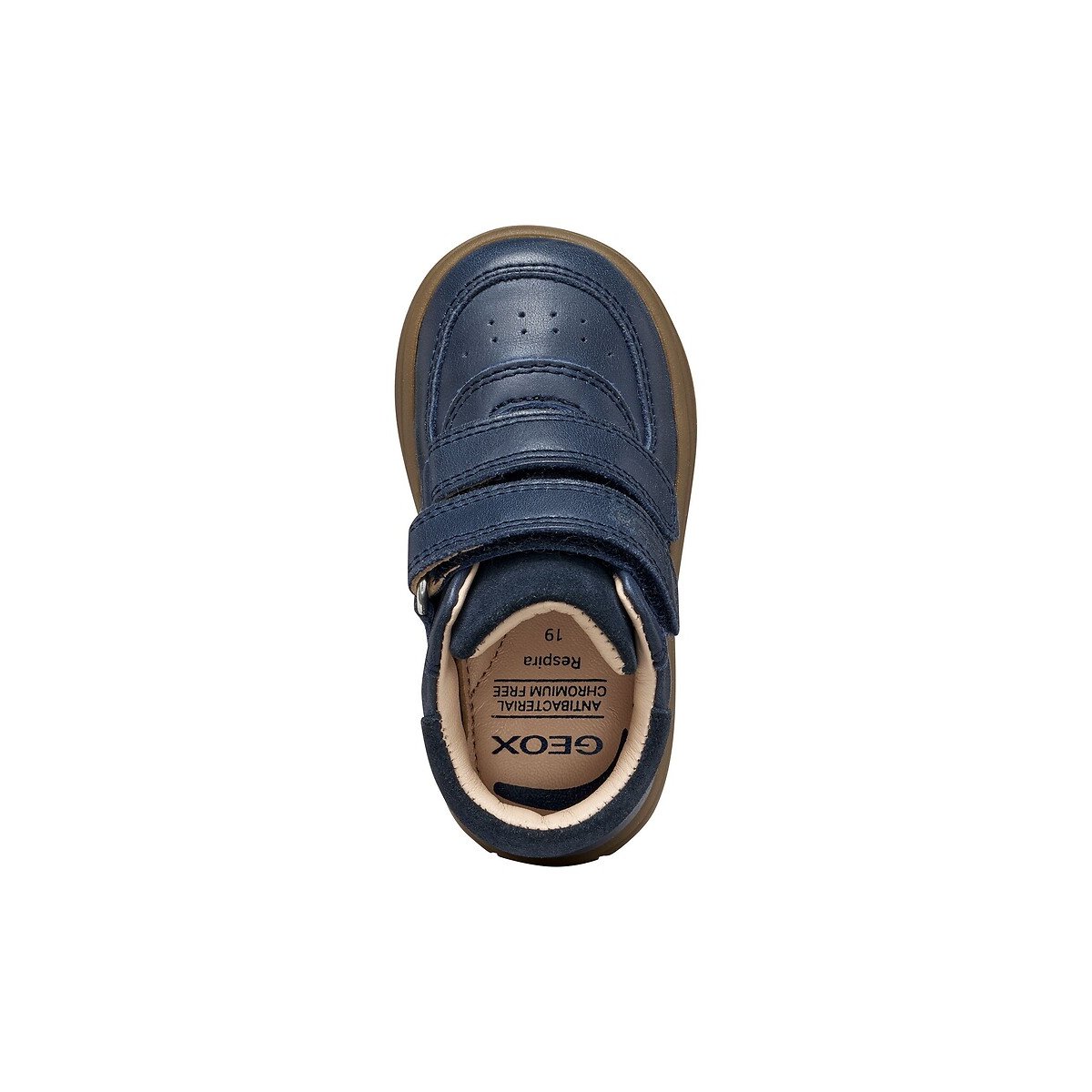 Zapatillas con velcro, de piel, BIGLIA azul marino, GEOX