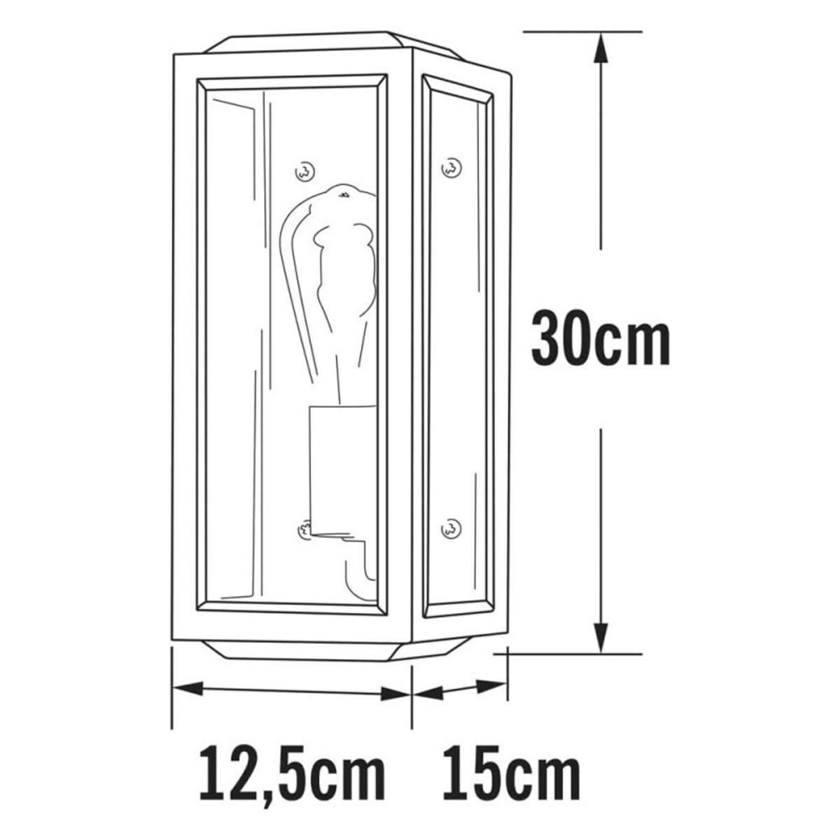 Applique murale d'extérieur étroite Capri laiton laiton, MILLUMINE