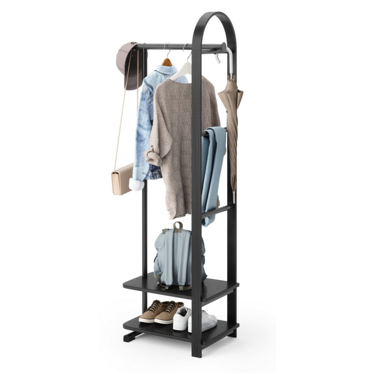 Portant vêtements meuble entrée  BELLWOOD noir, UMBRA