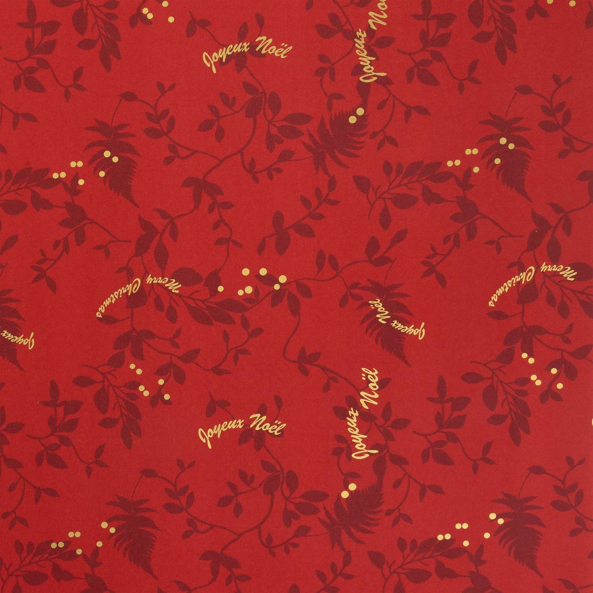 Nappe de Noël "Colorama de Noël" motif feuilles anti-tâche 140x240cm rouge, FEERIC LIGHTS & CHRISTMAS