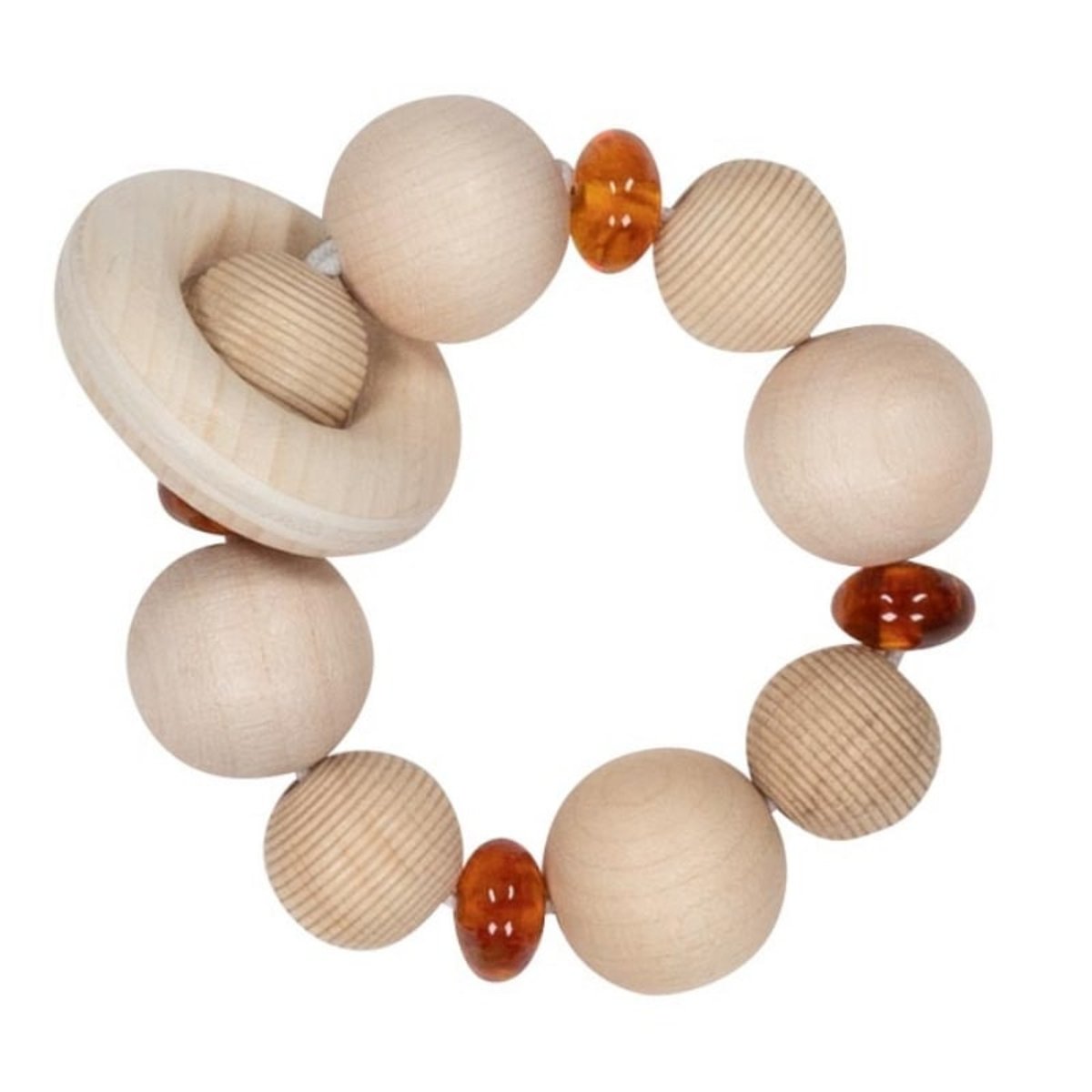 Hochet en bois et ambre beige, GOKI