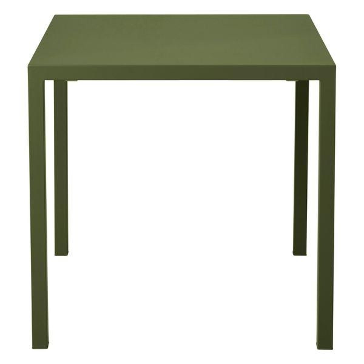 Table repas carré outdoor 80cm métal vert foncé, ZAGO