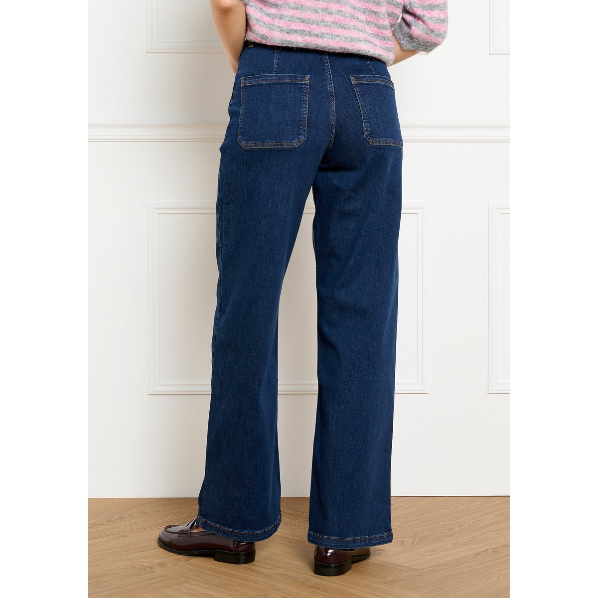 Jean wide taille haute dark blue, LOLALIZA