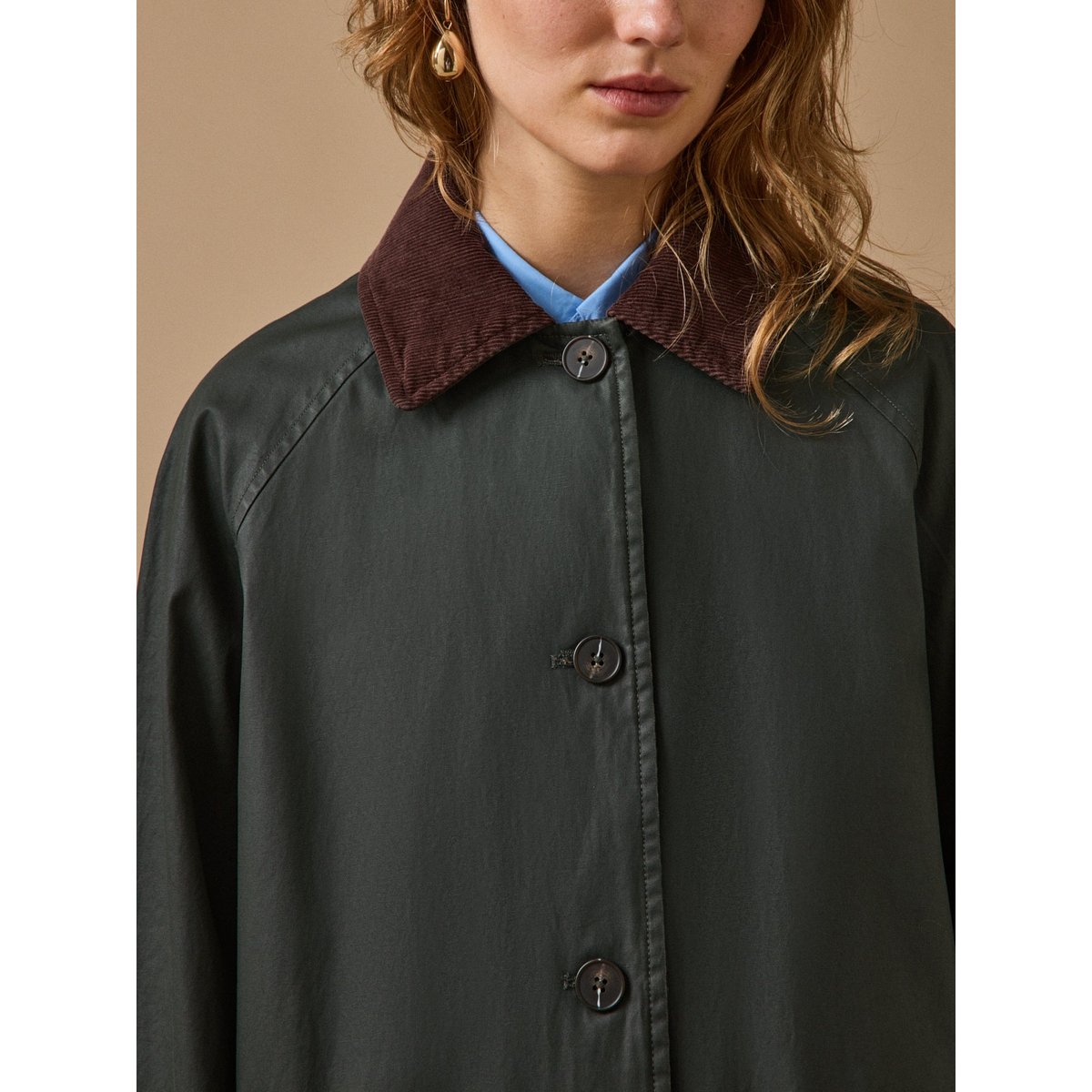Pardessus en toile enduite vert fonce, CYRILLUS