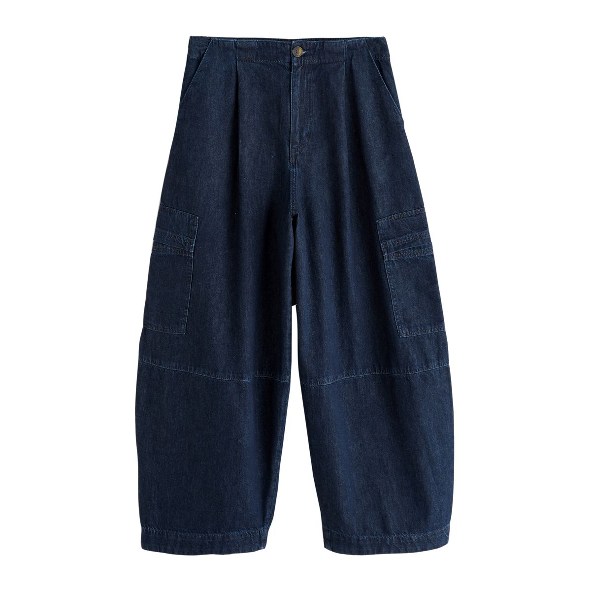 Jean cargo bouffant bleu indigo, NEXT