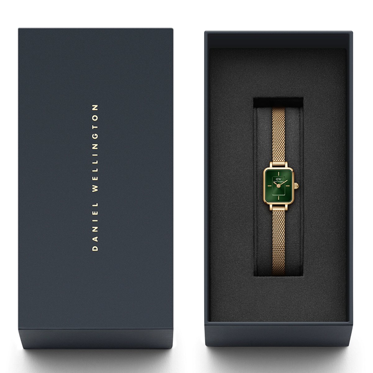 Montre Analogique QUADRO MINI doré vert doré, DANIEL WELLINGTON