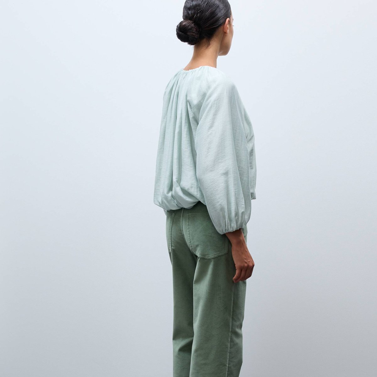 Pantalon large en velours meleze, MONOPRIX