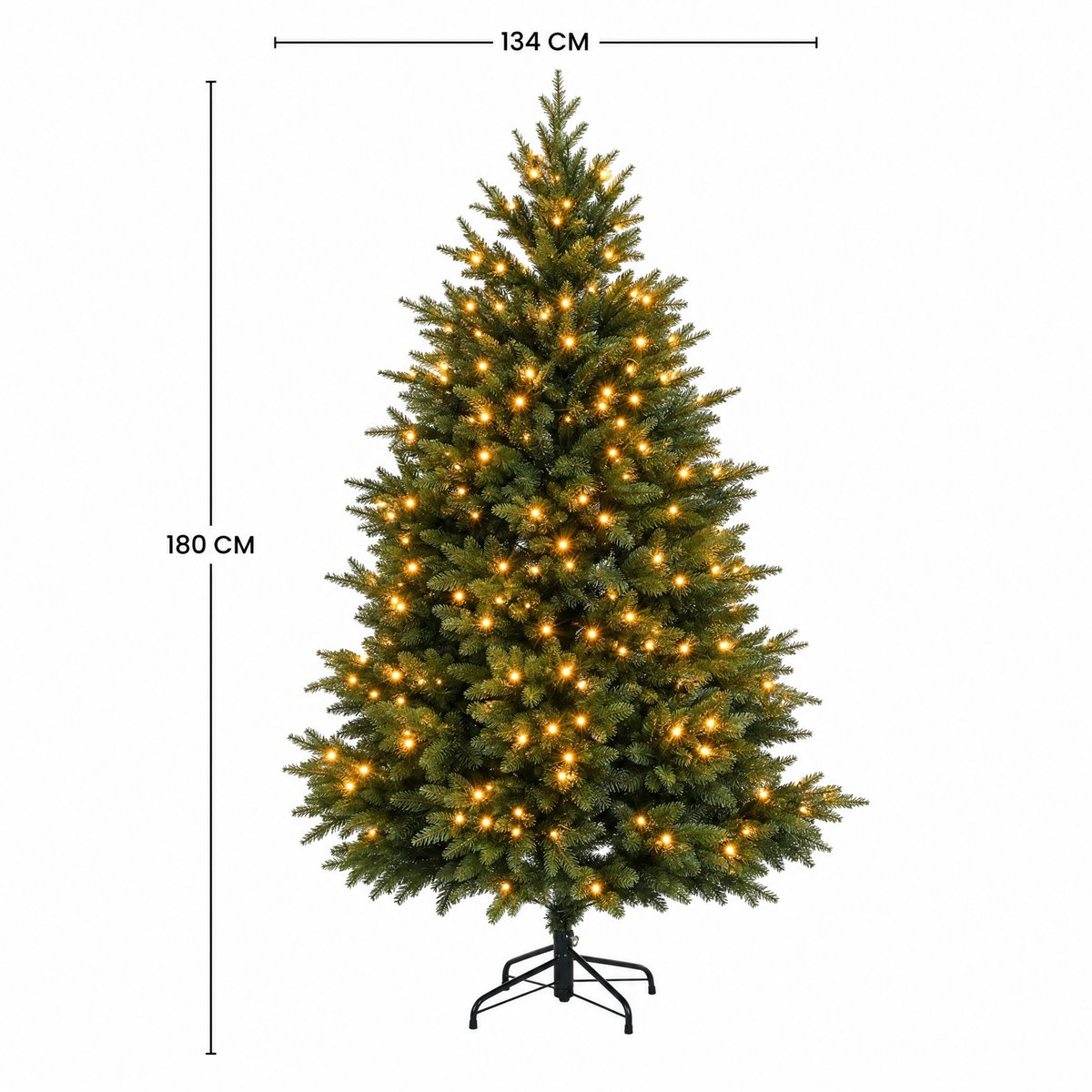Sapin de noël à led décoratif artificiel H180 FLUFFY vert, SIA