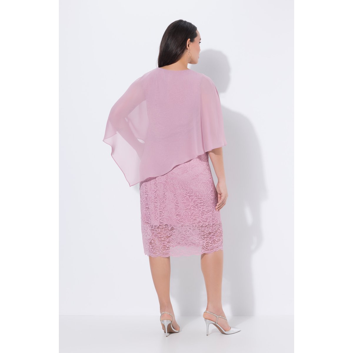 Robe de soirée en jersey. Cape vieux rose, ULLA POPKEN